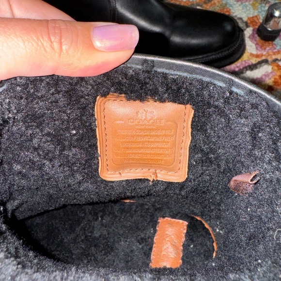 MEN’s COACH Harvey Black Smooth Leather Pull-on Boot. Shearling Lining Size 9D - Picture 8 of 12